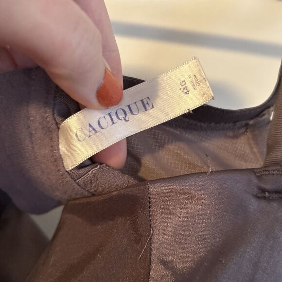 CACIQUE lightly lined T shirt bra sz 44G underwire lace sexy purple delicate - Picture 4 of 10